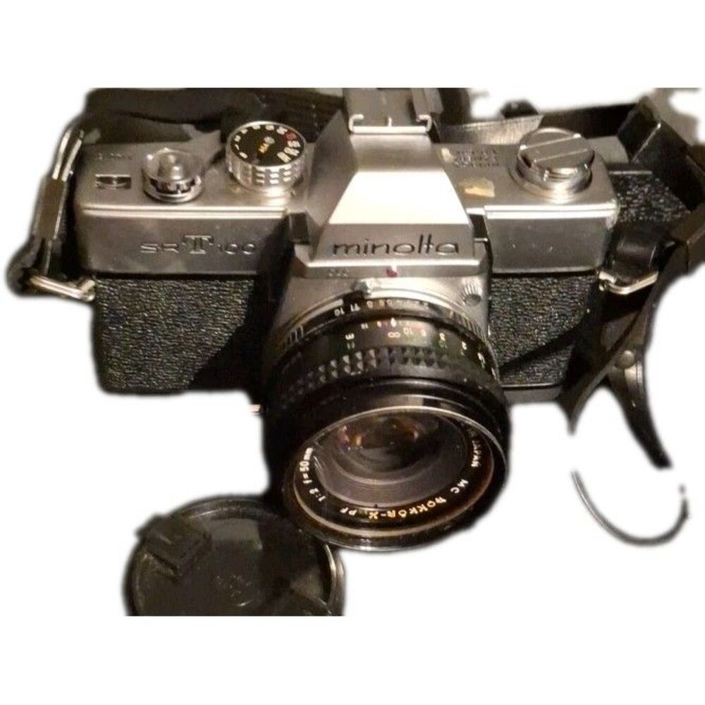 Classic Minolta SRT 100 35mm SLR Film Camera With MD 50mm F2 Lens